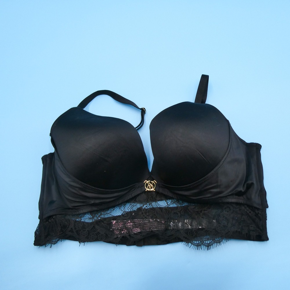 Victoria's Secret Bra Womens 38C So Obsessed Black Lace Push-Up Polyamide‎